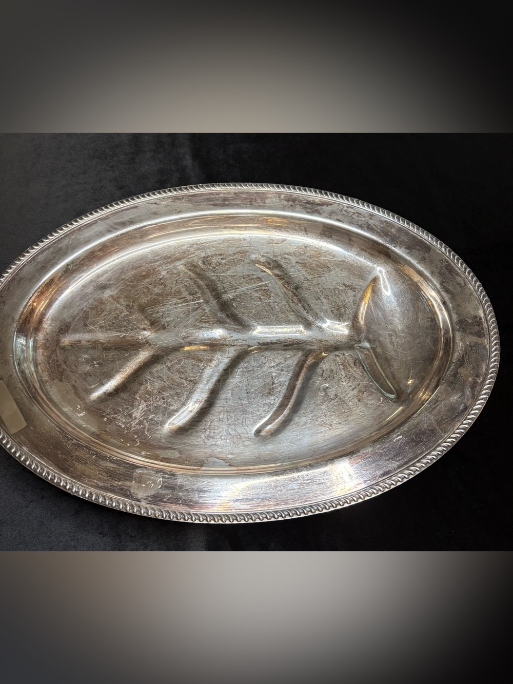 Vintage Silver- Plated Tree Of Life Serving Platter